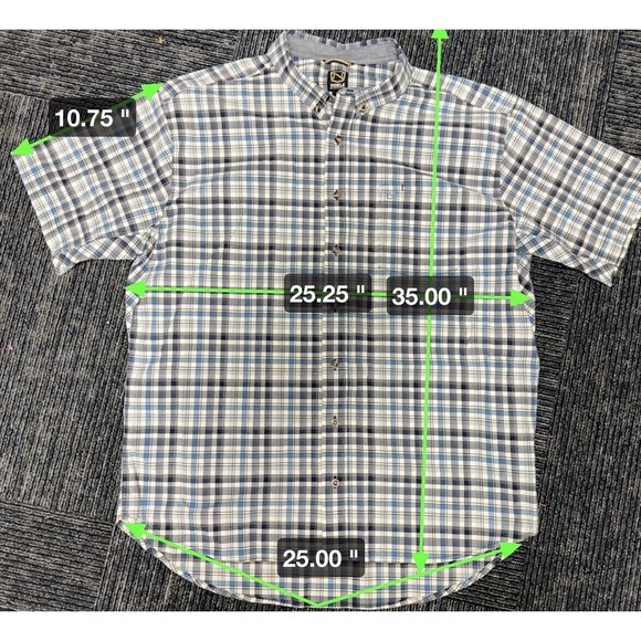 Noble Outfitters Mens‎ XXL Blue Plaid Short Sleeve Button Down Casual 2XL - Picture 3 of 5